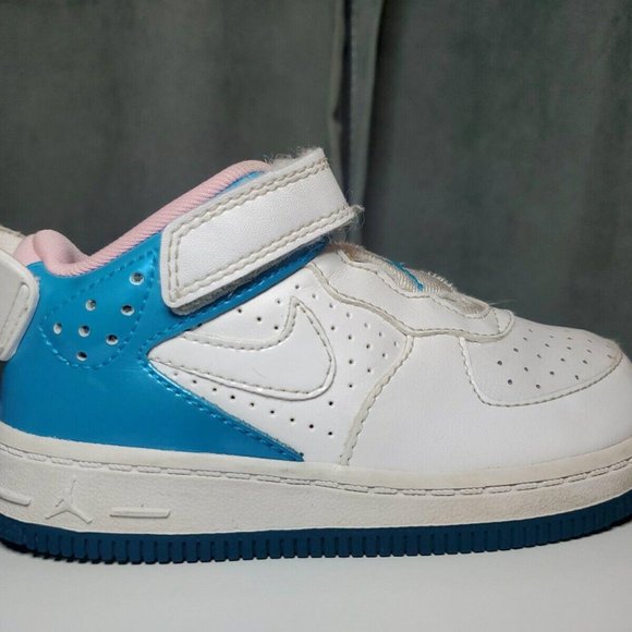 Nike Air Jordan Fusion 6 Girls Shoes Size 8C White Pink Turquoise - Picture 8 of 9